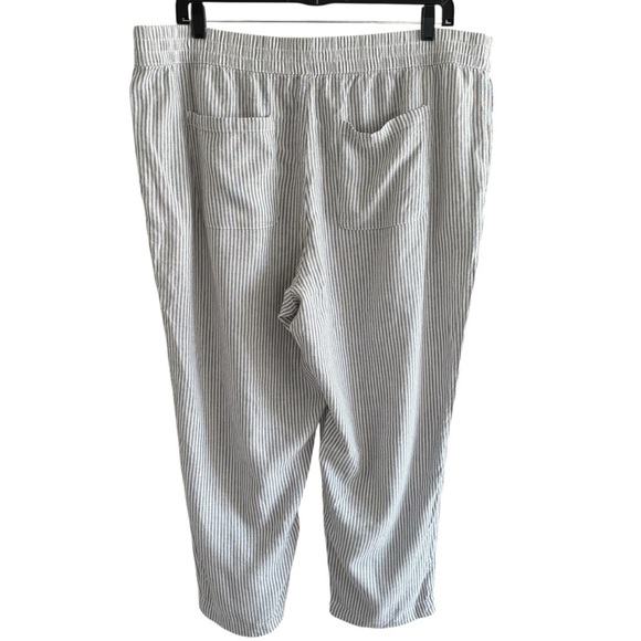 Old Navy High-Rise Linen Blend Pants Size XXL Straight Leg Casual Stretchy Waist - Picture 5 of 15